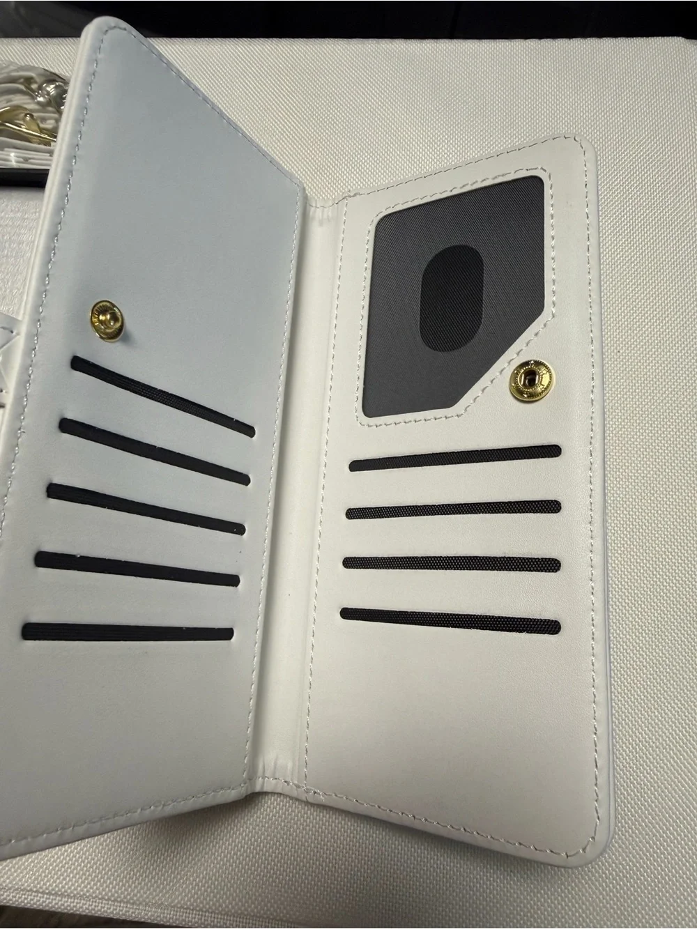 Brand new White with Gems Wallet/Change Purse + an iPhone 15 Pro Max Case